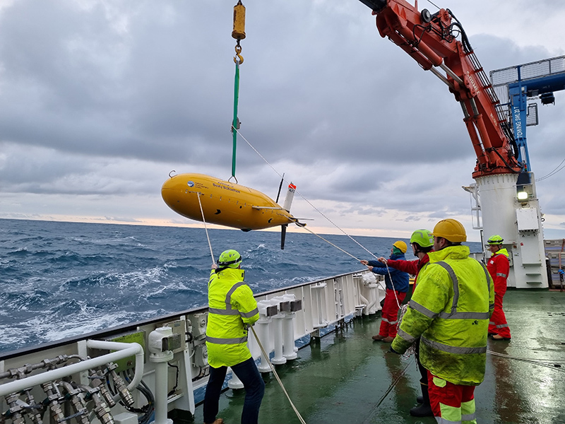 Autosub is launched for its next mission.